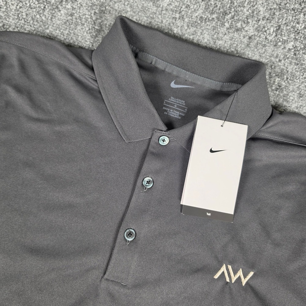 Nike Polo Shirt Mens L Tall Gray Ashton Woods Golf Short Sleeve DC1963-060 NWT